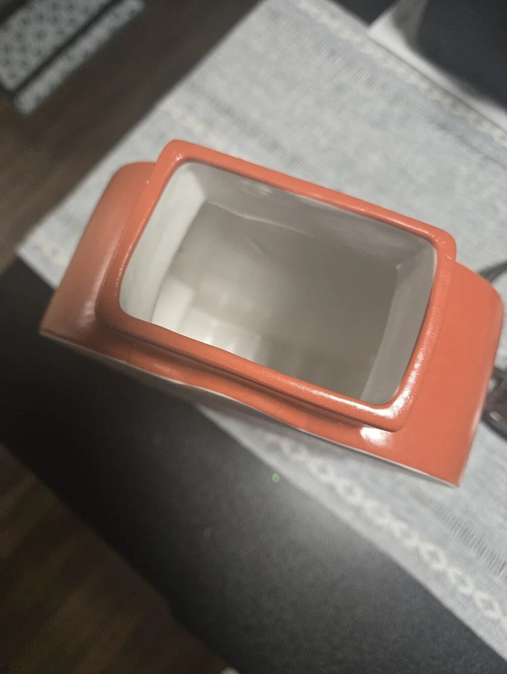 Jonathan Adler Vase in Orange and White, Terracotta